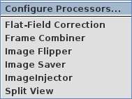 Click the Configure Processors... item in the Micro-Manager Plugins > On-The-Fly Image Processing menu item.