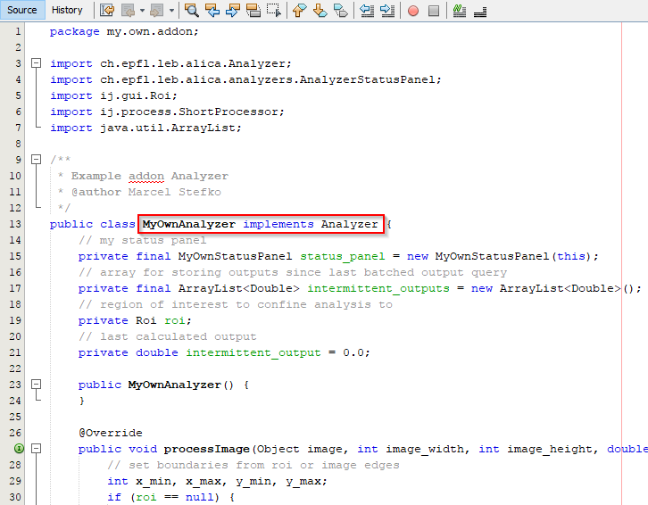 Implementing the Analyzer interface.